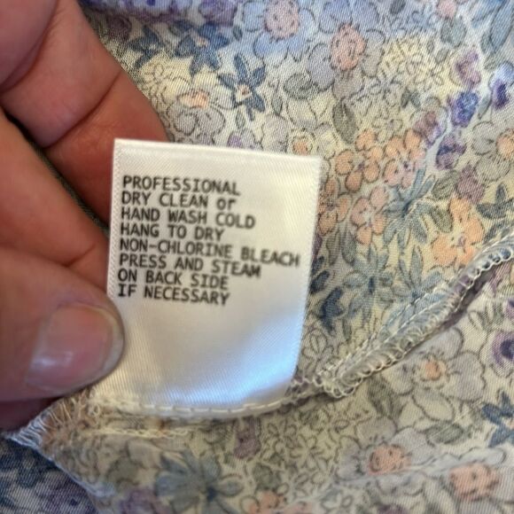 Cynthia Rowley purple pink floral ruffle cap sleeve blouse Size XL New - Picture 8 of 9